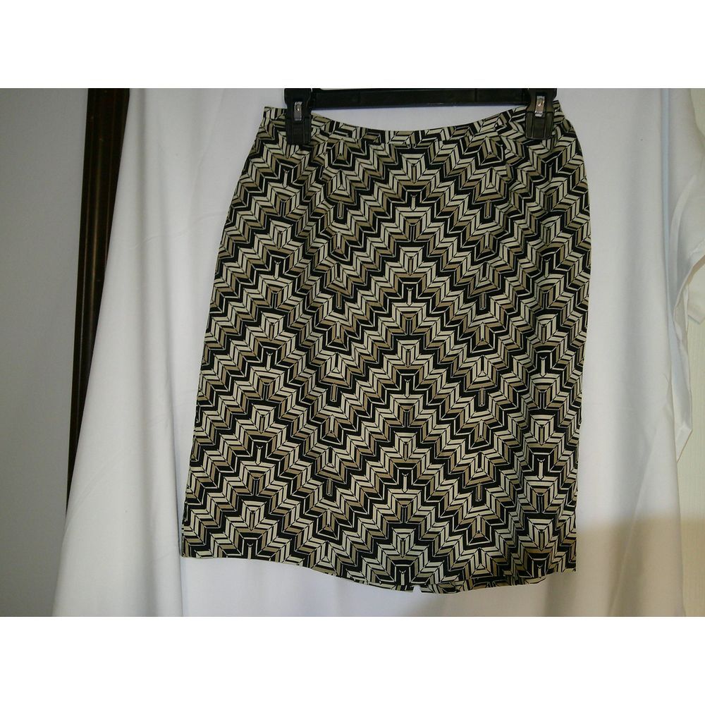 Vintage Ann Taylor Geometric Pattern Pencil Skirt‎ Professional Office Wear